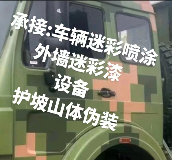 保亭外墙和地面的迷彩漆施工